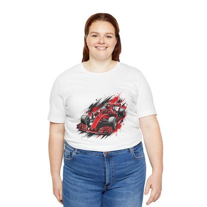 Red Racing Formula Car tee | Race Car T-Tricou Personalizat Formula Racing Red Storm | Bella Canvas® 3001 100% Bumbac Premium Unisex