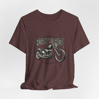 Born to Ride Motorcycle Tee | Vintage Chopper Graphic T-Tricou Personalizat Bella Canvas 3001 Unisex – 100% Bumbac Premium, Tricou Modern pentru Femei și Bărbați