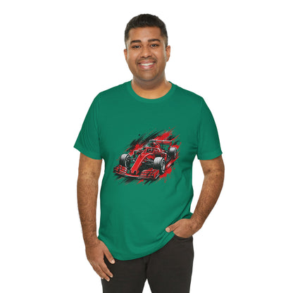 Red Racing Formula Car tee | Race Car T-Tricou Personalizat Formula Racing Red Storm | Bella Canvas® 3001 100% Bumbac Premium Unisex