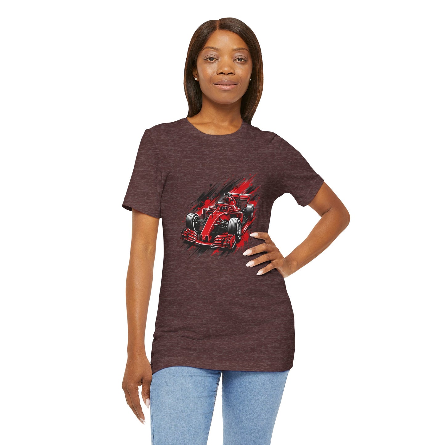 Red Racing Formula Car tee | Race Car T-Tricou Personalizat Formula Racing Red Storm | Bella Canvas® 3001 100% Bumbac Premium Unisex