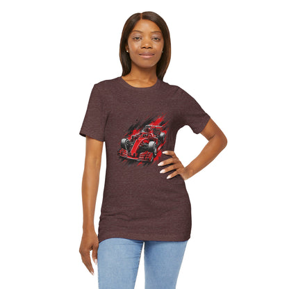 Red Racing Formula Car tee | Race Car T-Tricou Personalizat Formula Racing Red Storm | Bella Canvas® 3001 100% Bumbac Premium Unisex