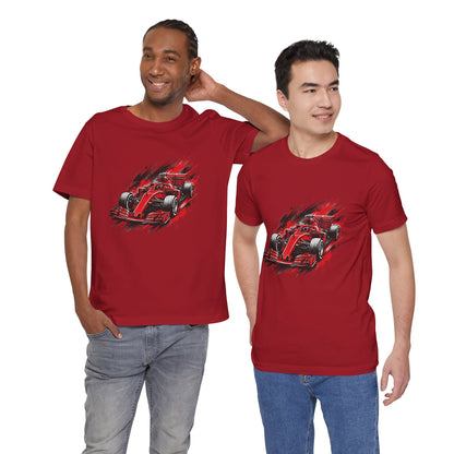 Red Racing Formula Car tee | Race Car T-Tricou Personalizat Formula Racing Red Storm | Bella Canvas® 3001 100% Bumbac Premium Unisex