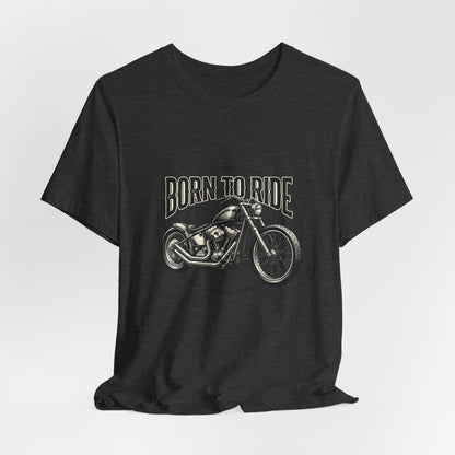Born to Ride Motorcycle Tee | Vintage Chopper Graphic T-Tricou Personalizat Bella Canvas 3001 Unisex – 100% Bumbac Premium, Tricou Modern pentru Femei și Bărbați