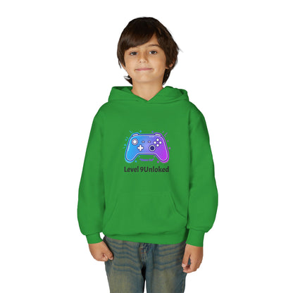 Level 9 Unlocked Video Game Controller Hoodie | Gamer Kids Sweatshirt