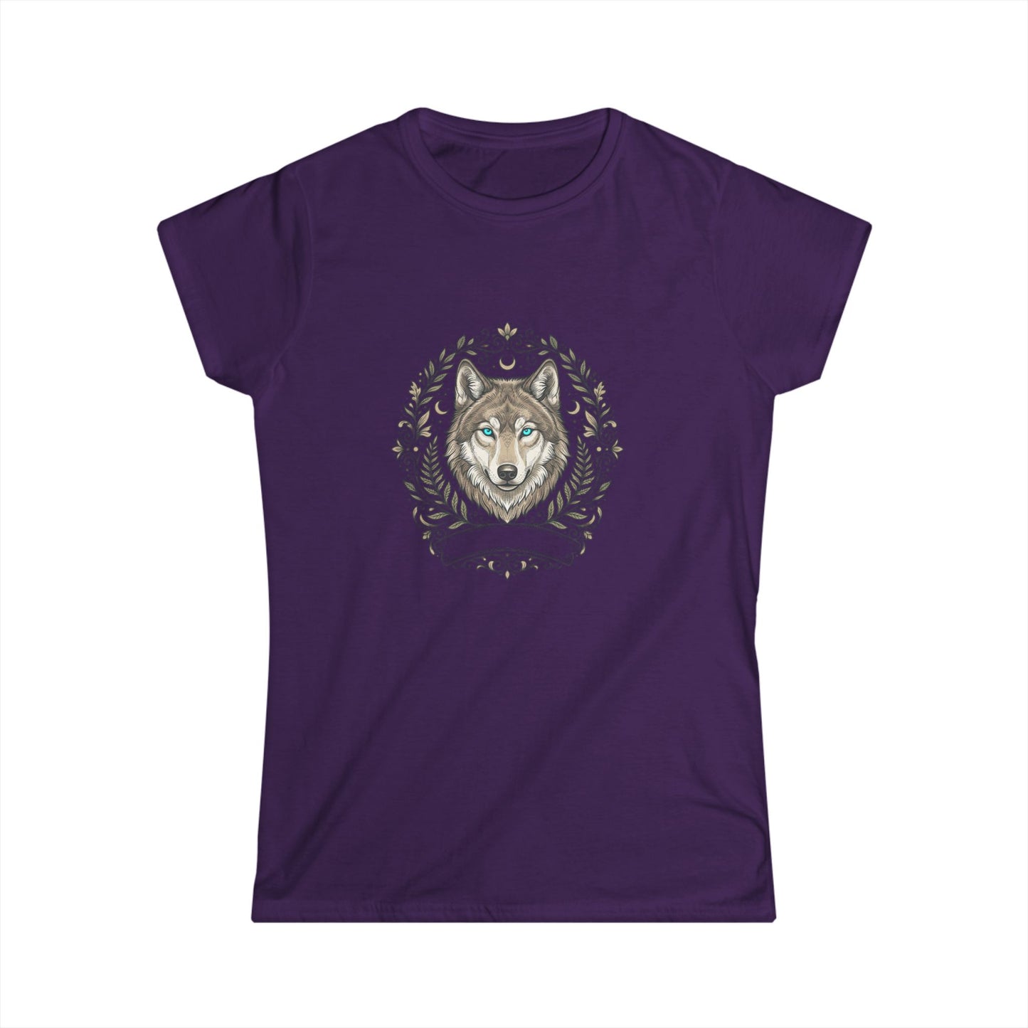 Tricou Lup Damă Softstyle – Wolf Aesthetic Shirt, Tricou Mystic Femei, Spiritual Tee, Cadou pentru Iubitoare de Natură