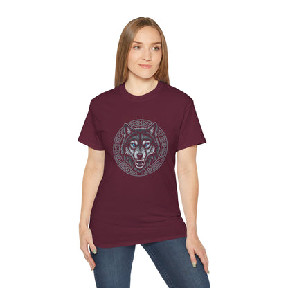 Tricou Lup Unisex Gildan 2000 – Wolf Design Shirt, Nordic Style Tee, Tricou Masculin Puternic, Cadou pentru Iubitori de Lupi