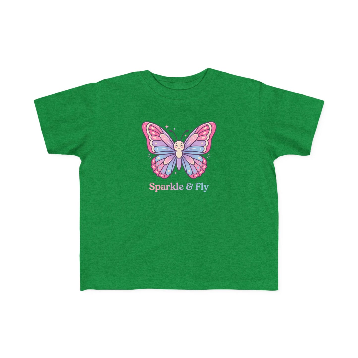 Sparkle & Fly Butterfly Toddler Tee | Pink Pastel Tricou Personalizat Copii Fluturaș Magic | 100% Bumbac Premium | Tricou Fetițe 2–6 Ani | Moale și Confortabil