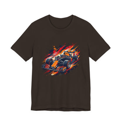 Orange Race Car Tee | Formula Racing Graphic T-ricou Personalizat Formula Racing Red Storm | Bella Canvas® 3001 100% Bumbac Premium Unisex