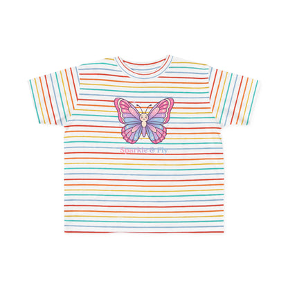 Sparkle & Fly Butterfly Toddler Tee | Pink Pastel Tricou Personalizat Copii Fluturaș Magic | 100% Bumbac Premium | Tricou Fetițe 2–6 Ani | Moale și Confortabil