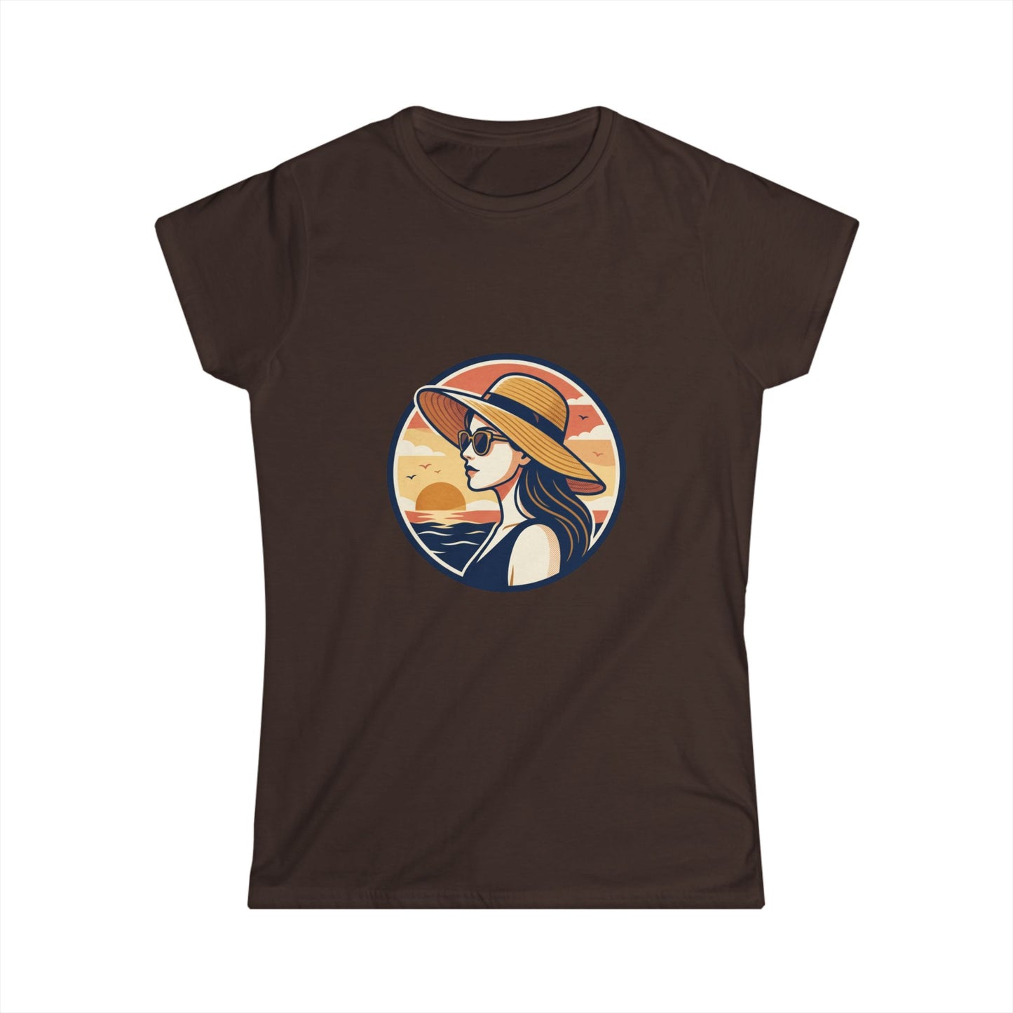 Sunset Beach Woman T-Shirt — Stylish Summer Graphic Tee