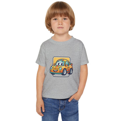 Smiling Cartoon Car Toddler T-shirt | Cute Vehicle Kids Tricou Personalizat Copii Gildan Heavy Cotton™ 100% Bumbac – Tricou Premium pentru Copii 2–6 Ani cu Imprimeu Colorat