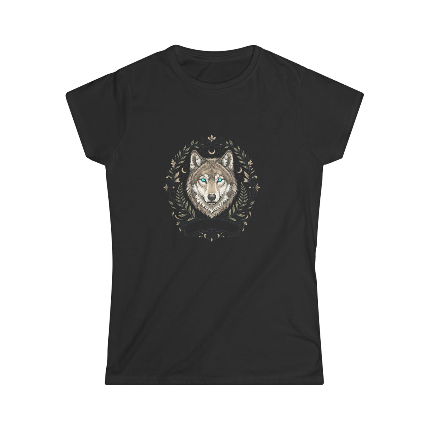 Tricou Lup Damă Softstyle – Wolf Aesthetic Shirt, Tricou Mystic Femei, Spiritual Tee, Cadou pentru Iubitoare de Natură