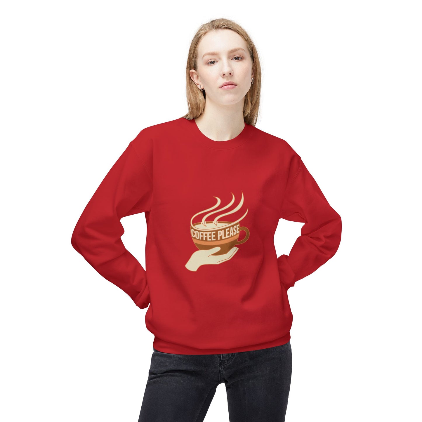 Coffee Please cup illustration Sweatshirt | cozy coffee design