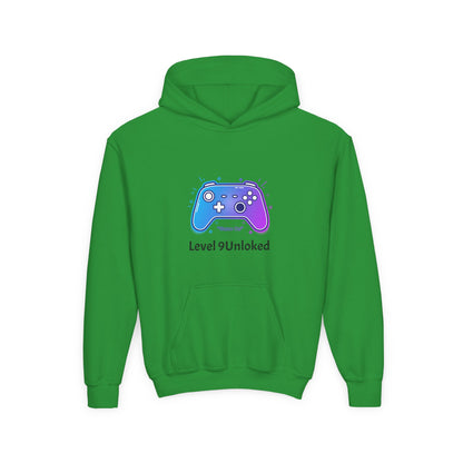 Level 9 Unlocked Video Game Controller Hoodie | Gamer Kids Sweatshirt