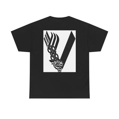 Valknut Viking Axe and Sword T-Shirt | Norse Rune Knotback Tee