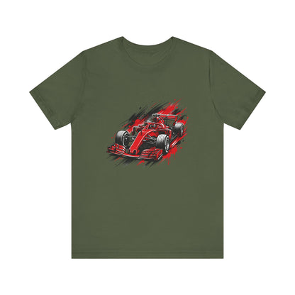Red Racing Formula Car tee | Race Car T-Tricou Personalizat Formula Racing Red Storm | Bella Canvas® 3001 100% Bumbac Premium Unisex