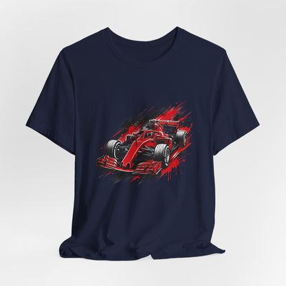 Red Racing Formula Car tee | Race Car T-Tricou Personalizat Formula Racing Red Storm | Bella Canvas® 3001 100% Bumbac Premium Unisex