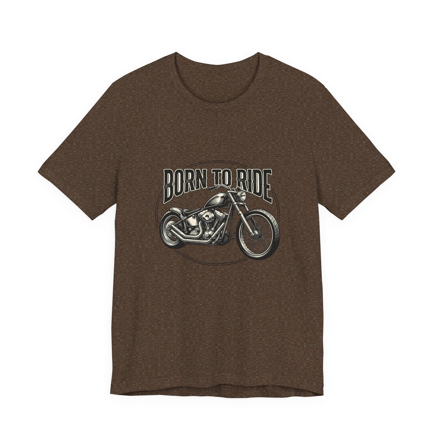 Born to Ride Motorcycle Tee | Vintage Chopper Graphic T-Tricou Personalizat Bella Canvas 3001 Unisex – 100% Bumbac Premium, Tricou Modern pentru Femei și Bărbați