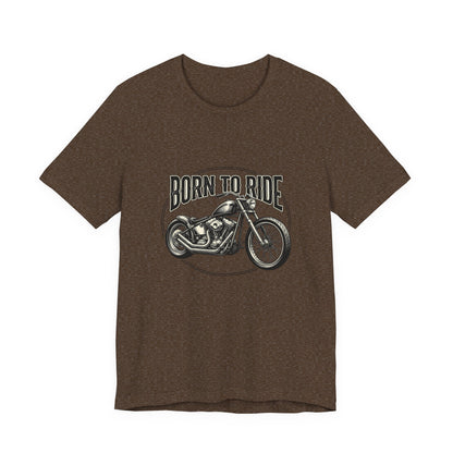 Born to Ride Motorcycle Tee | Vintage Chopper Graphic T-Tricou Personalizat Bella Canvas 3001 Unisex – 100% Bumbac Premium, Tricou Modern pentru Femei și Bărbați