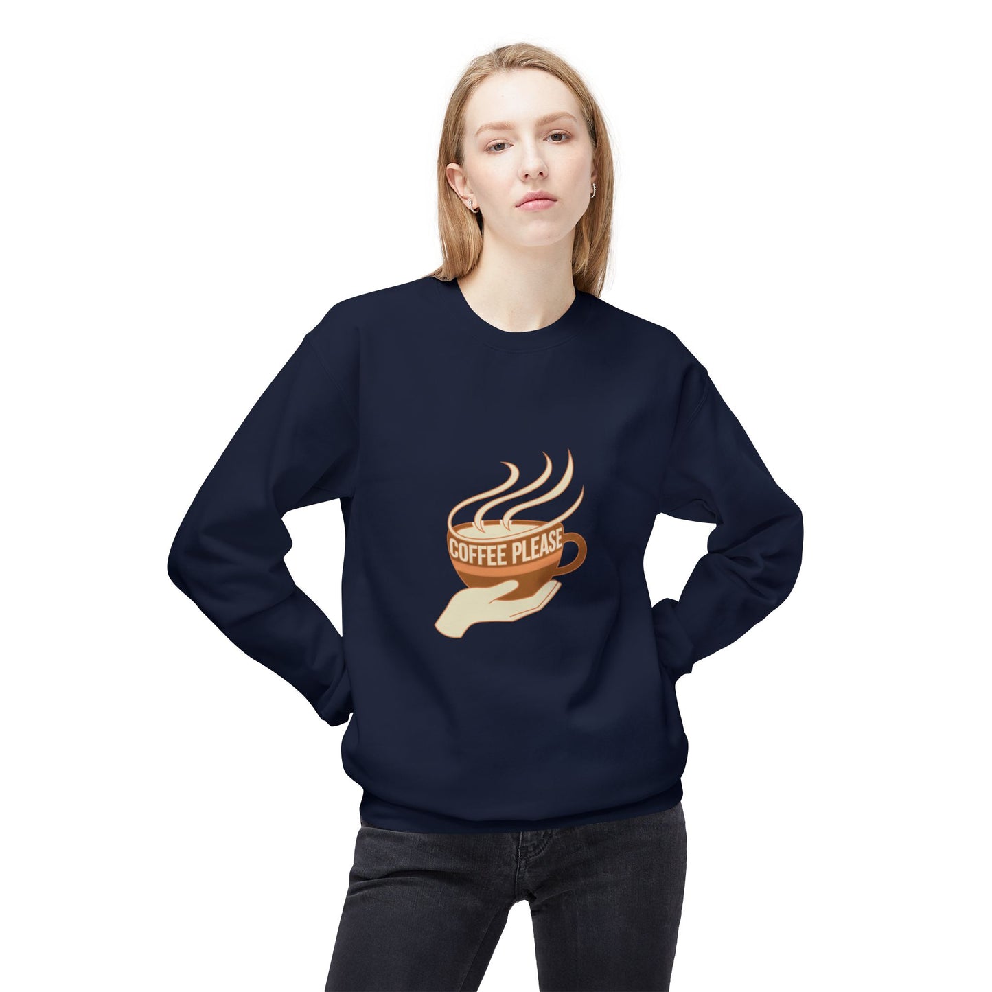 Coffee Please cup illustration Sweatshirt | cozy coffee design