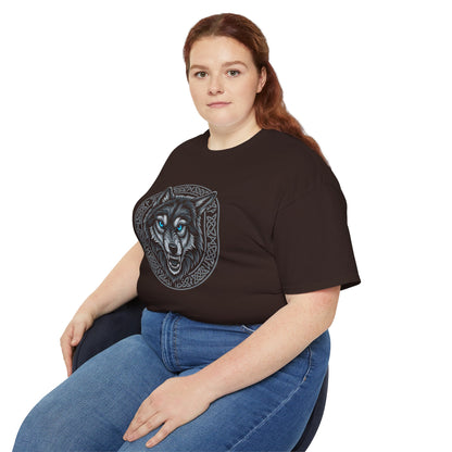 Tricou Lup Unisex Gildan 2000 – Wolf Design Shirt, Nordic Style Tee, Tricou Masculin Puternic, Cadou pentru Iubitori de Lupi