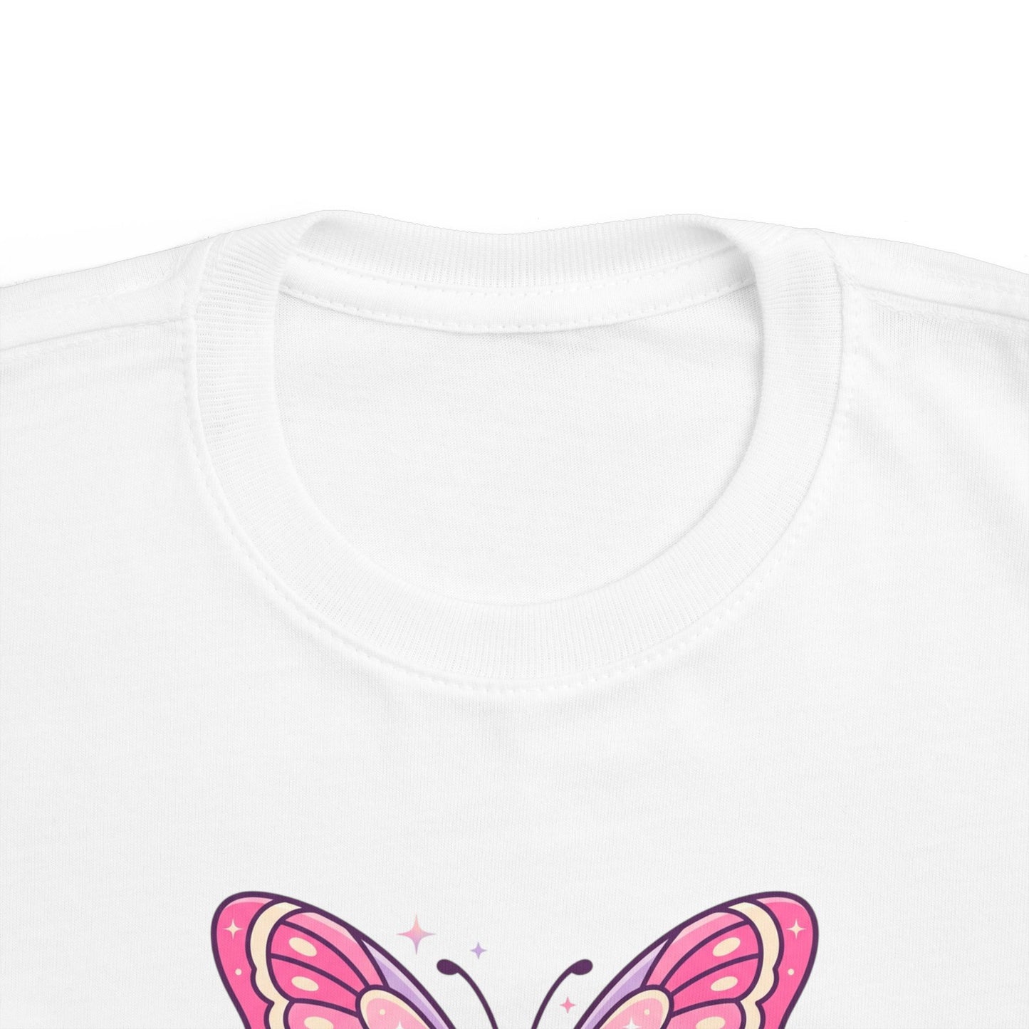 Sparkle & Fly Butterfly Toddler Tee | Pink Pastel Tricou Personalizat Copii Fluturaș Magic | 100% Bumbac Premium | Tricou Fetițe 2–6 Ani | Moale și Confortabil