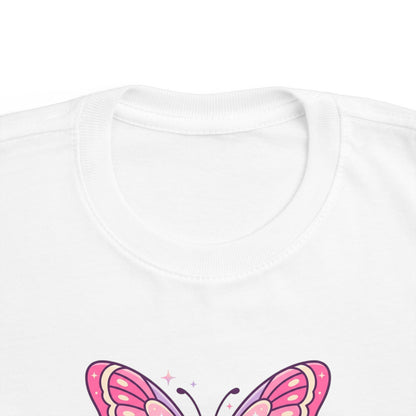 Sparkle & Fly Butterfly Toddler Tee | Pink Pastel Tricou Personalizat Copii Fluturaș Magic | 100% Bumbac Premium | Tricou Fetițe 2–6 Ani | Moale și Confortabil