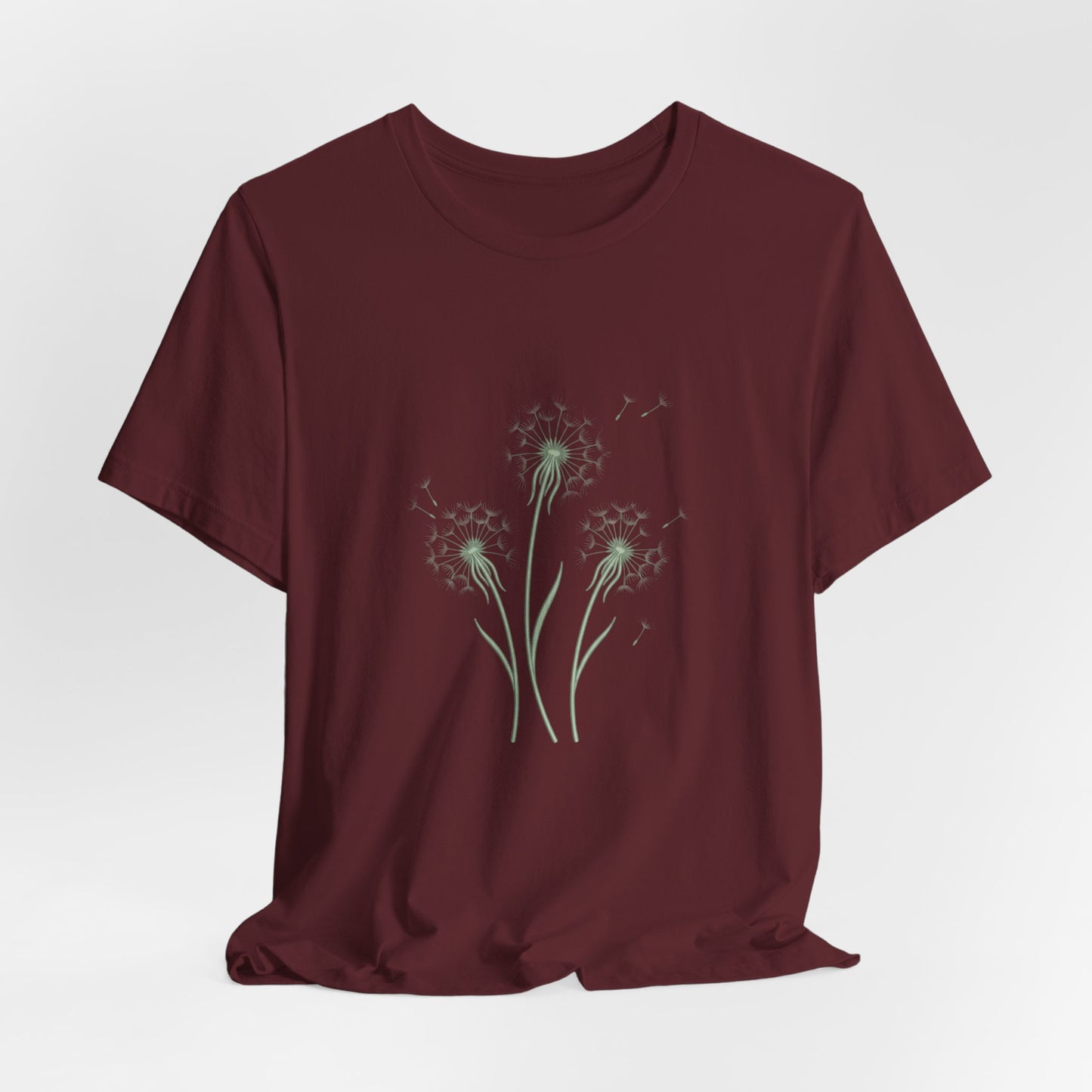 Dandelion Seed Trio Tee | Minimal Botanical Floral ShirtTricou Personalizat Păpădie Minimalistă | Bella Canvas® 3001 Bumbac Premium Unisex