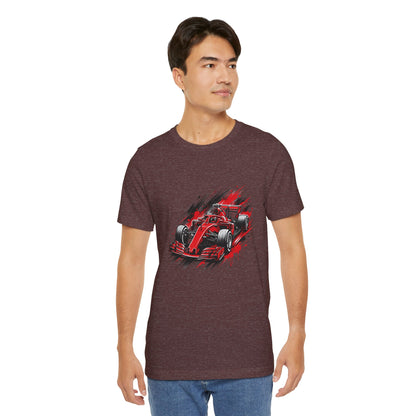 Red Racing Formula Car tee | Race Car T-Tricou Personalizat Formula Racing Red Storm | Bella Canvas® 3001 100% Bumbac Premium Unisex