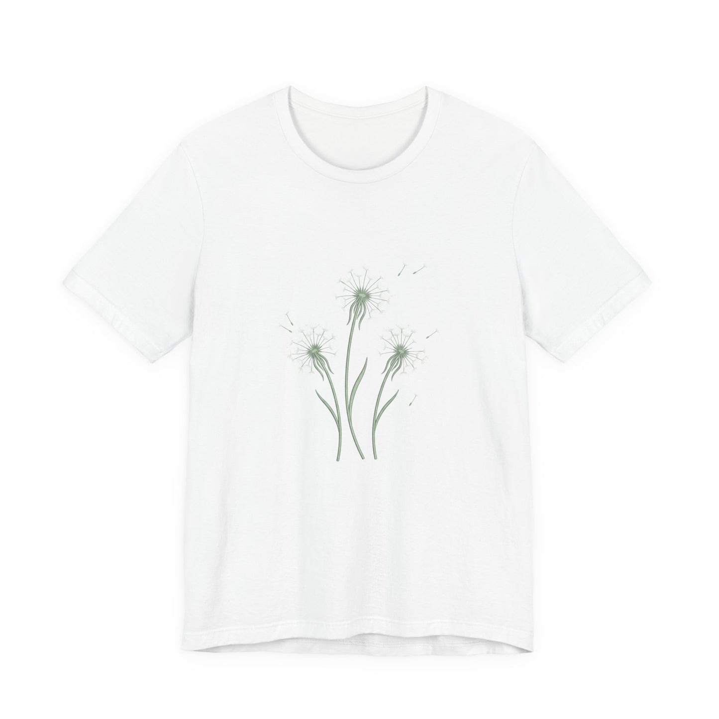 Dandelion Seed Trio Tee | Minimal Botanical Floral ShirtTricou Personalizat Păpădie Minimalistă | Bella Canvas® 3001 Bumbac Premium Unisex