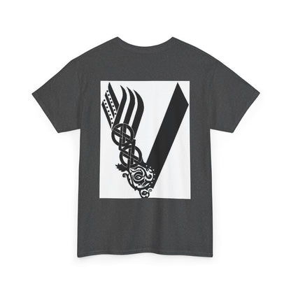 Valknut Viking Axe and Sword T-Shirt | Norse Rune Knotback Tee