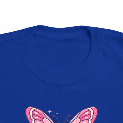 Sparkle & Fly Butterfly Toddler Tee | Pink Pastel Tricou Personalizat Copii Fluturaș Magic | 100% Bumbac Premium | Tricou Fetițe 2–6 Ani | Moale și Confortabil