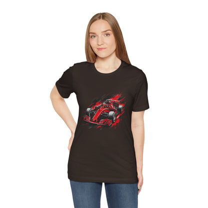 Red Racing Formula Car tee | Race Car T-Tricou Personalizat Formula Racing Red Storm | Bella Canvas® 3001 100% Bumbac Premium Unisex
