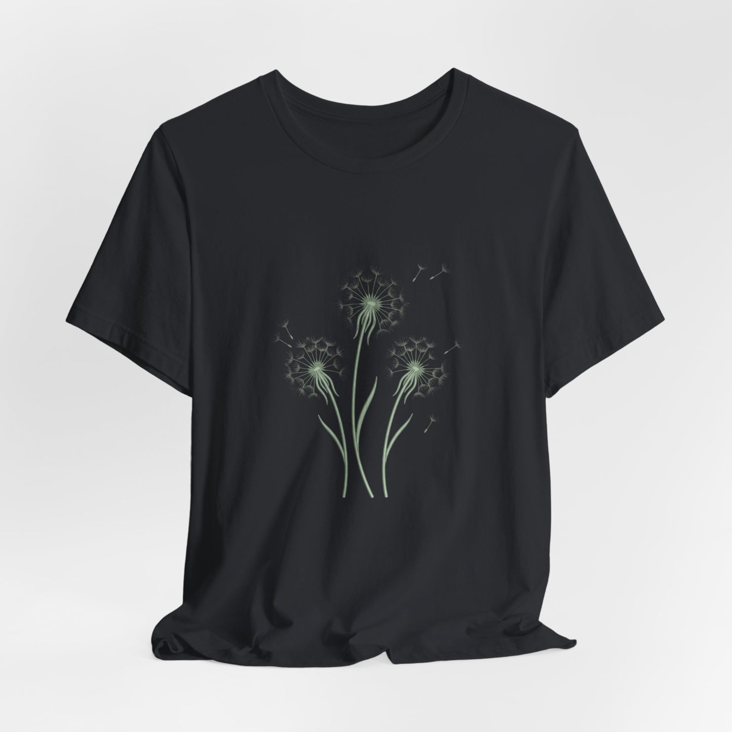 Dandelion Seed Trio Tee | Minimal Botanical Floral ShirtTricou Personalizat Păpădie Minimalistă | Bella Canvas® 3001 Bumbac Premium Unisex