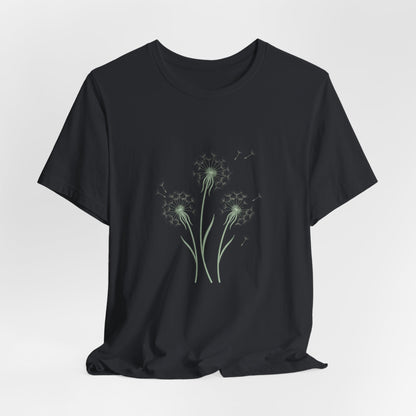 Dandelion Seed Trio Tee | Minimal Botanical Floral ShirtTricou Personalizat Păpădie Minimalistă | Bella Canvas® 3001 Bumbac Premium Unisex