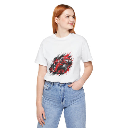 Red Racing Formula Car tee | Race Car T-Tricou Personalizat Formula Racing Red Storm | Bella Canvas® 3001 100% Bumbac Premium Unisex