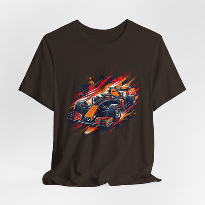 Orange Race Car Tee | Formula Racing Graphic T-ricou Personalizat Formula Racing Red Storm | Bella Canvas® 3001 100% Bumbac Premium Unisex