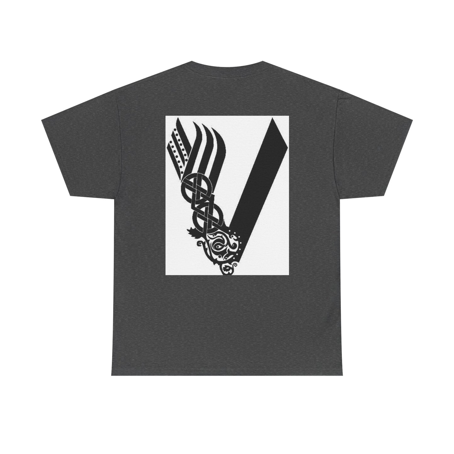 Valknut Viking Axe and Sword T-Shirt | Norse Rune Knotback Tee