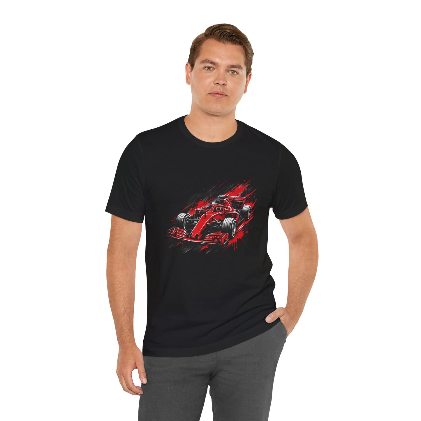 Red Racing Formula Car tee | Race Car T-Tricou Personalizat Formula Racing Red Storm | Bella Canvas® 3001 100% Bumbac Premium Unisex