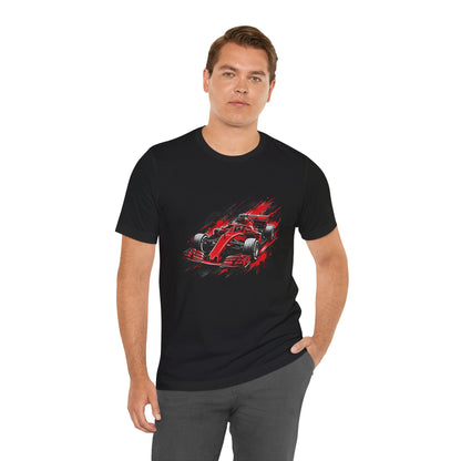 Red Racing Formula Car tee | Race Car T-Tricou Personalizat Formula Racing Red Storm | Bella Canvas® 3001 100% Bumbac Premium Unisex