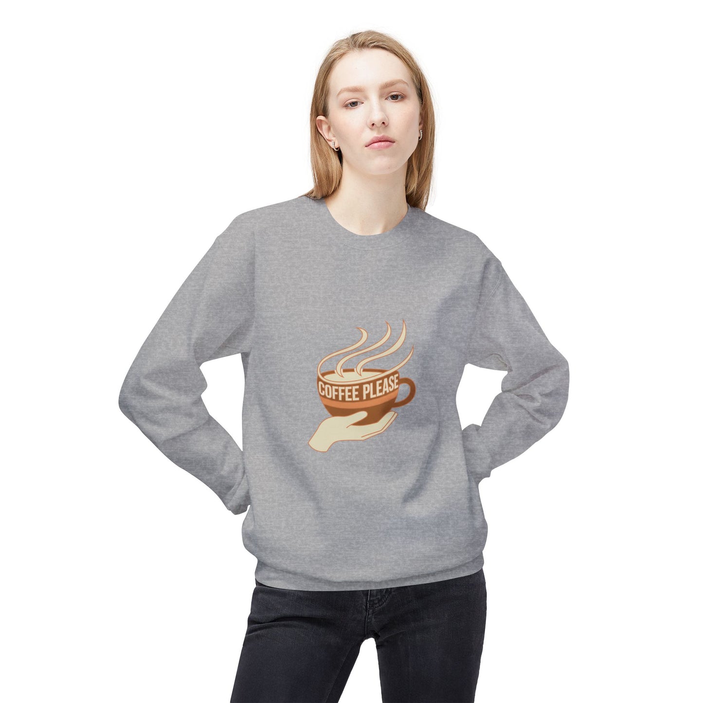 Coffee Please cup illustration Sweatshirt | cozy coffee design