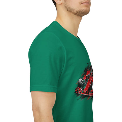 Red Racing Formula Car tee | Race Car T-Tricou Personalizat Formula Racing Red Storm | Bella Canvas® 3001 100% Bumbac Premium Unisex