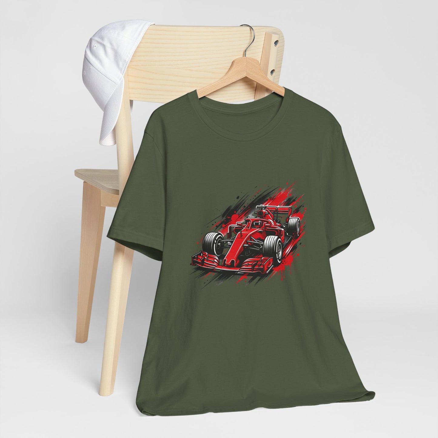 Red Racing Formula Car tee | Race Car T-Tricou Personalizat Formula Racing Red Storm | Bella Canvas® 3001 100% Bumbac Premium Unisex