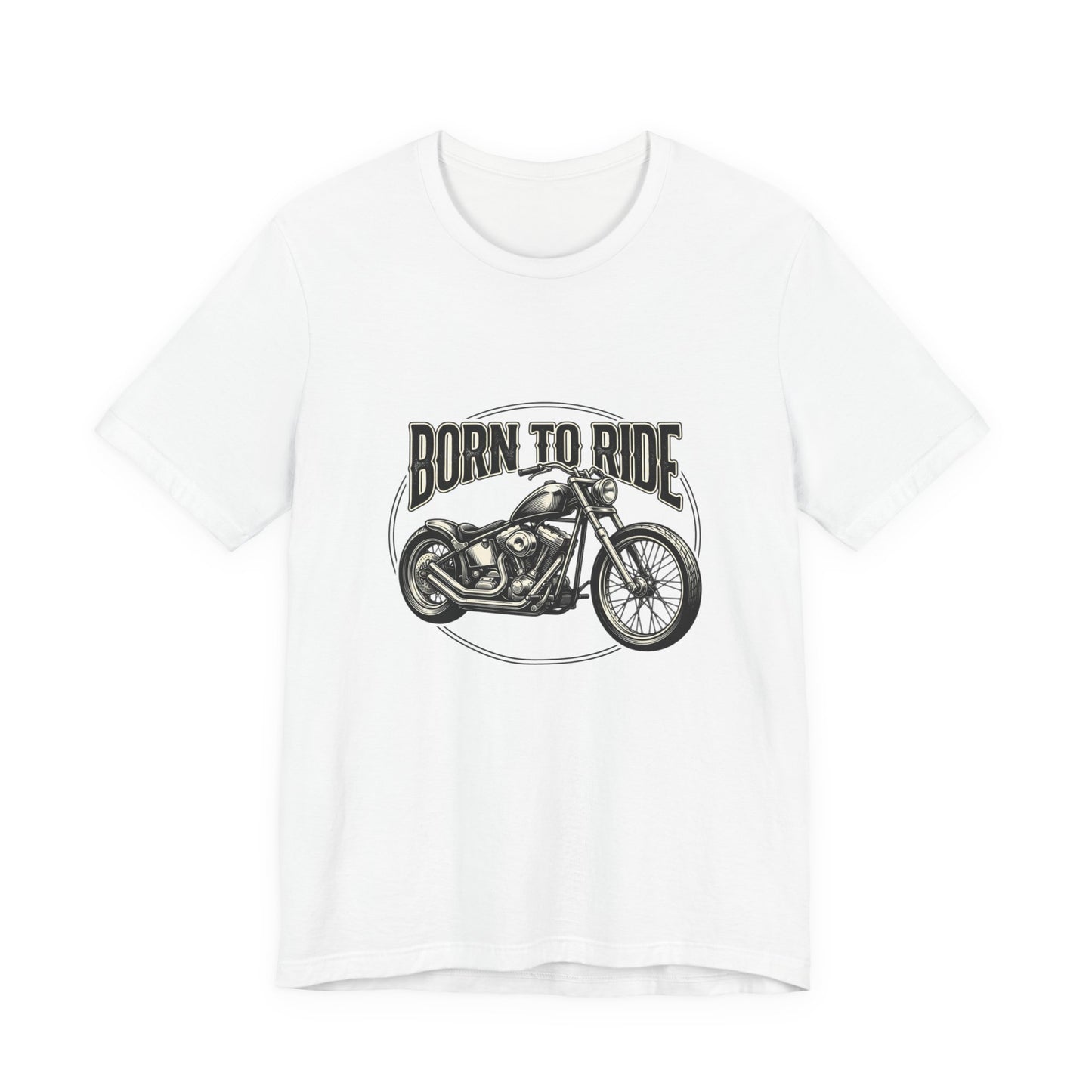 Born to Ride Motorcycle Tee | Vintage Chopper Graphic T-Tricou Personalizat Bella Canvas 3001 Unisex – 100% Bumbac Premium, Tricou Modern pentru Femei și Bărbați