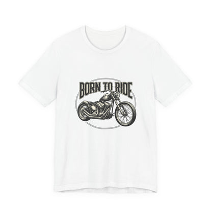 Born to Ride Motorcycle Tee | Vintage Chopper Graphic T-Tricou Personalizat Bella Canvas 3001 Unisex – 100% Bumbac Premium, Tricou Modern pentru Femei și Bărbați