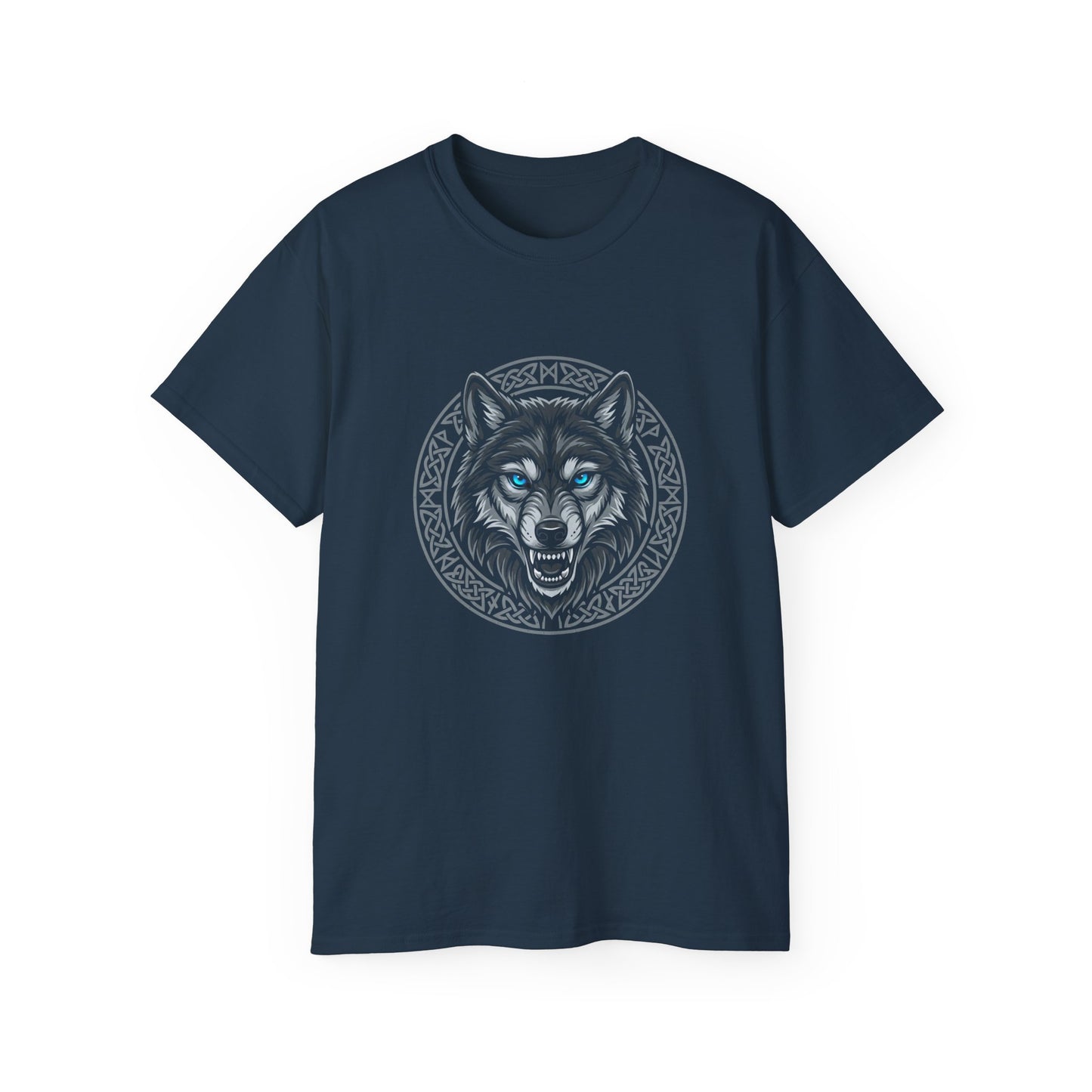 Tricou Lup Unisex Gildan 2000 – Wolf Design Shirt, Nordic Style Tee, Tricou Masculin Puternic, Cadou pentru Iubitori de Lupi