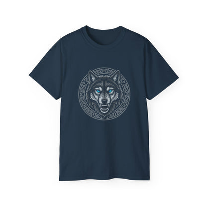 Tricou Lup Unisex Gildan 2000 – Wolf Design Shirt, Nordic Style Tee, Tricou Masculin Puternic, Cadou pentru Iubitori de Lupi