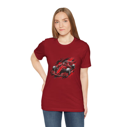 Red Racing Formula Car tee | Race Car T-Tricou Personalizat Formula Racing Red Storm | Bella Canvas® 3001 100% Bumbac Premium Unisex