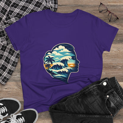 Tropical Surf Silhouette Tee | Sunset Palm Waves Beach SceneTricou Personalizat Premium 100% Bumbac – Confort, Durabilitate și Stil Modern