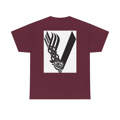 Valknut Viking Axe and Sword T-Shirt | Norse Rune Knotback Tee